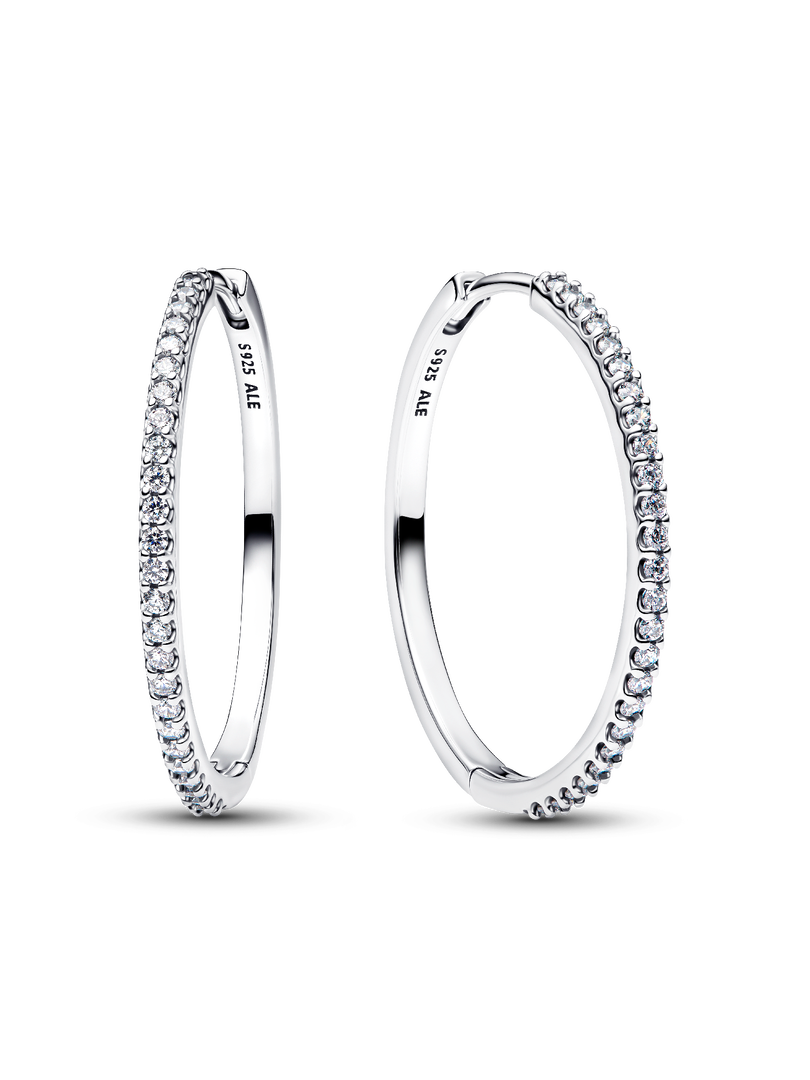 Large Sparkling Hoop Earrings