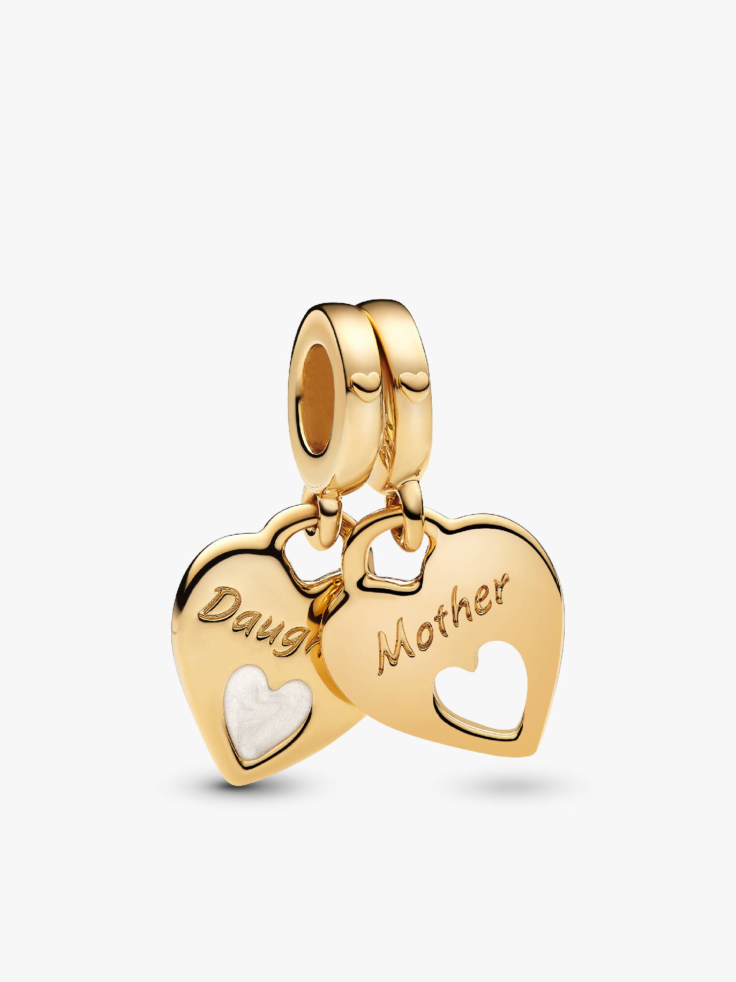 Double Heart Split Dangle Charm