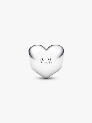 Engravable January Red Stone Heart Charm