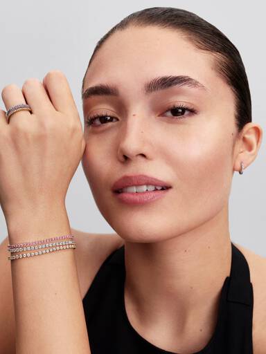 Petit bracelet tennis rose