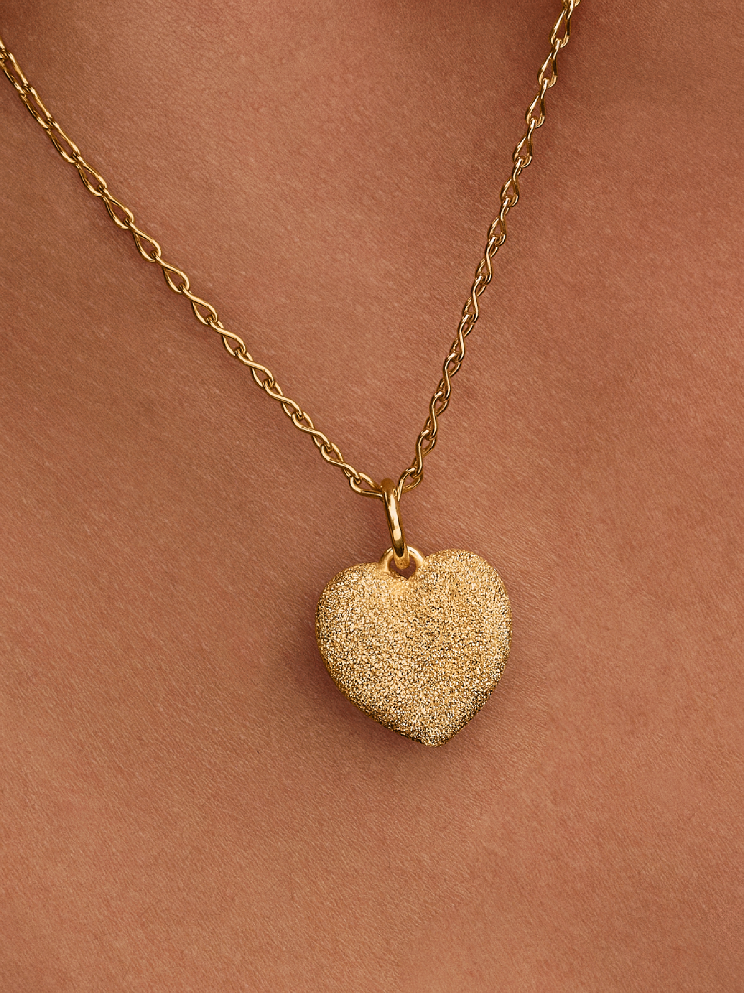 Textured Puffy Heart Dangle Charm