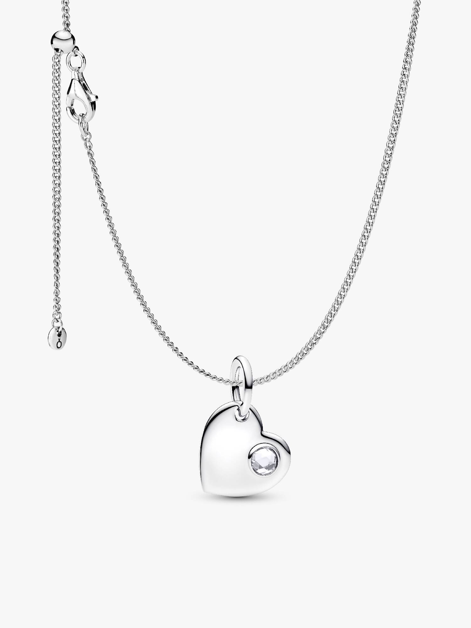 April Birthstone Heart Pendant Necklace