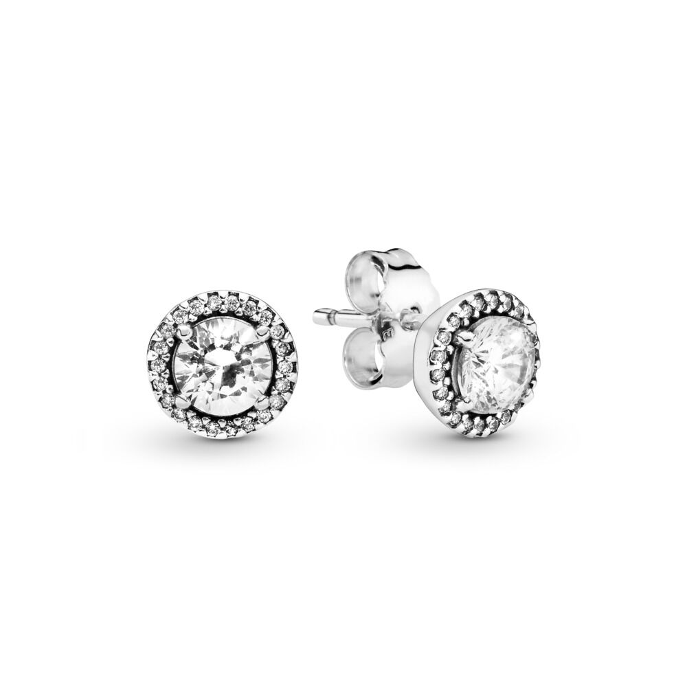Classic Elegance Stud Earrings with Clear CZ | Sterling silver