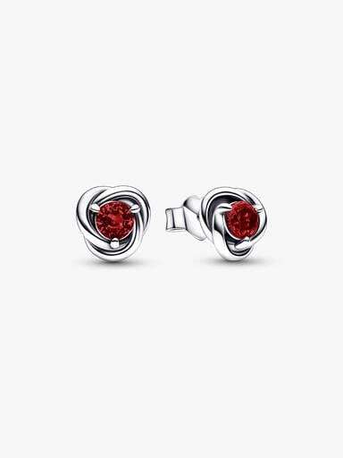 VENTE FINALE - Clous d’oreilles Cercle éternel rouge de janvier