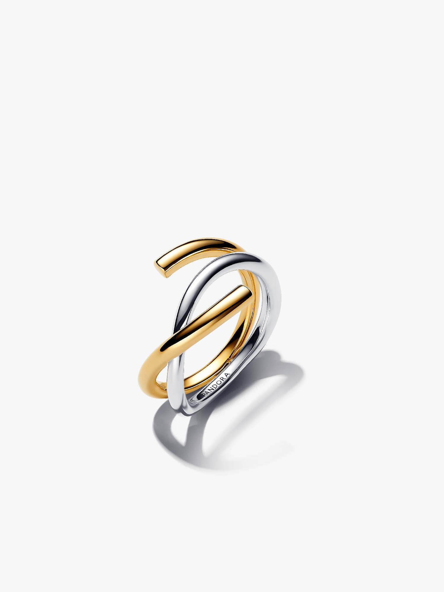 Bague double de forme organique bicolore