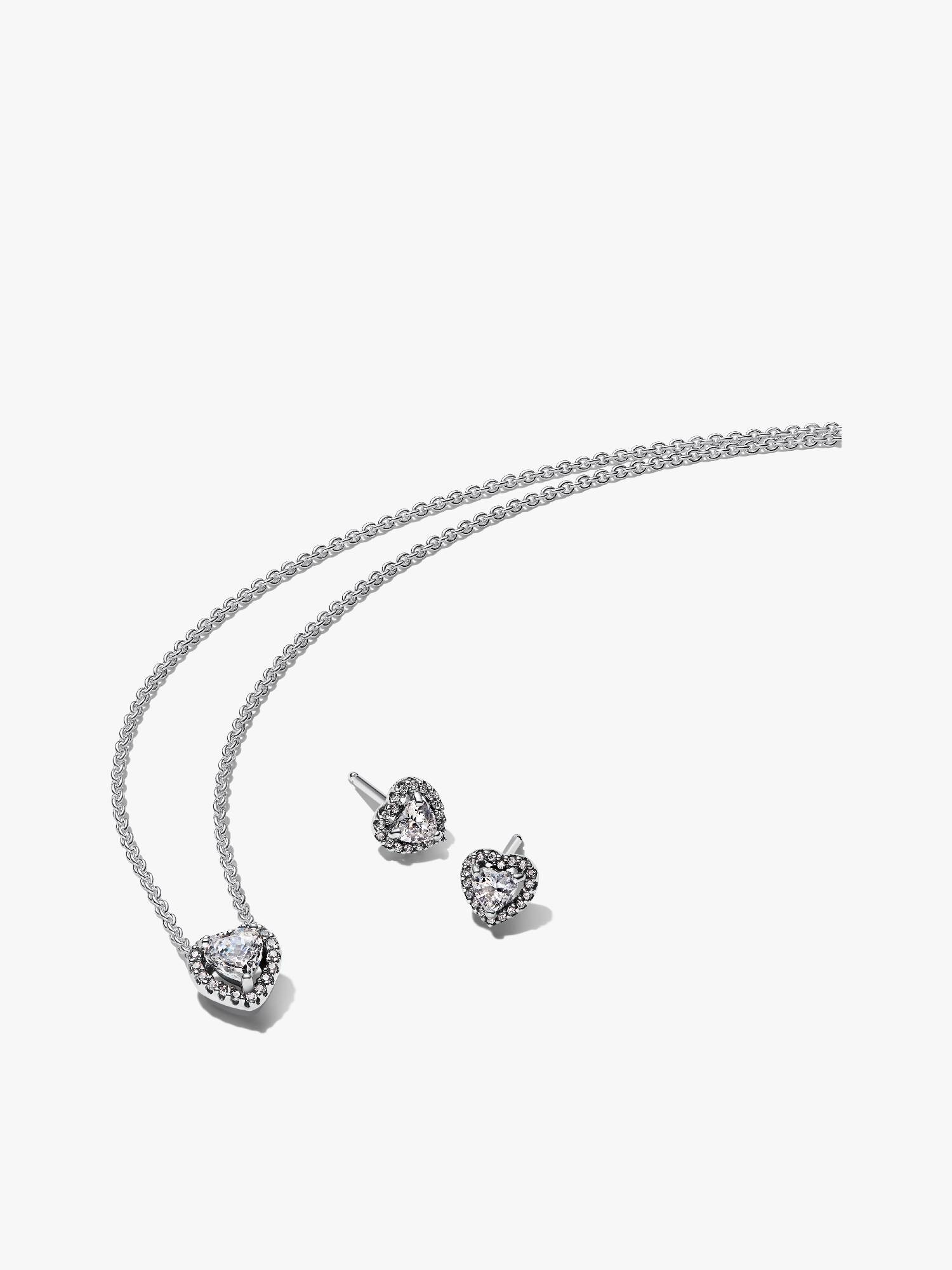 Elevated Heart Necklace & Earrings Set