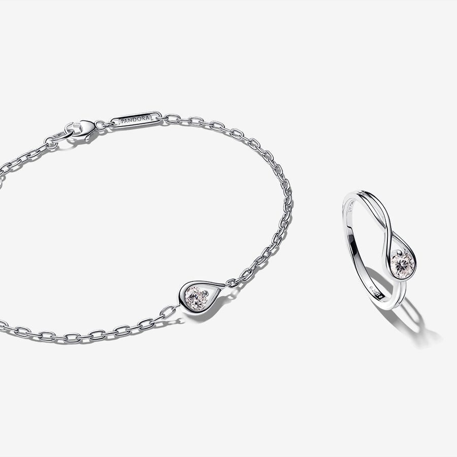 Pandora Infinite diamant cultivé en laboratoire bracelet à chaîne et ensemble de bagues avec 0,50 ct tw en argent silver image number 0
