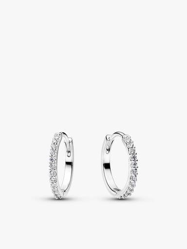 Sparkling Sterling Silver Hoop Earring Stack