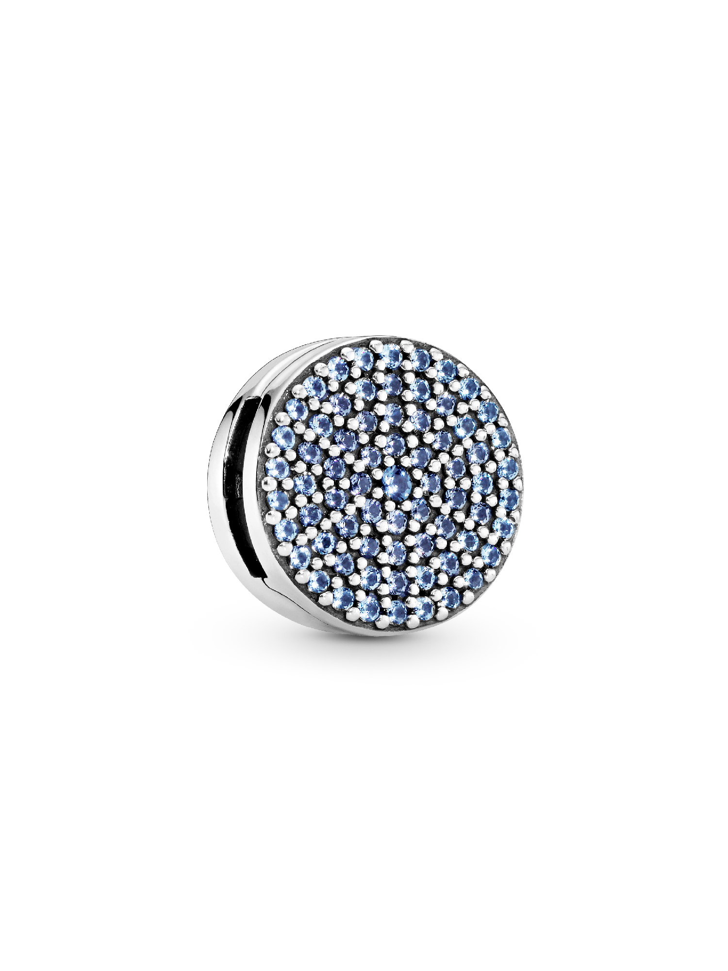 Round Blue Pavé Clip Charm