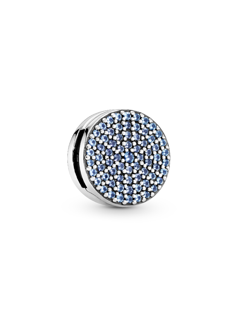 Round Blue Pavé Clip Charm