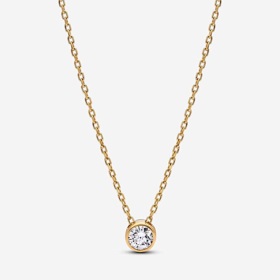 Pandora Era Lab-grown Diamond Bezel Pendant Necklace 0.25 carat tw 14k Gold image number 0