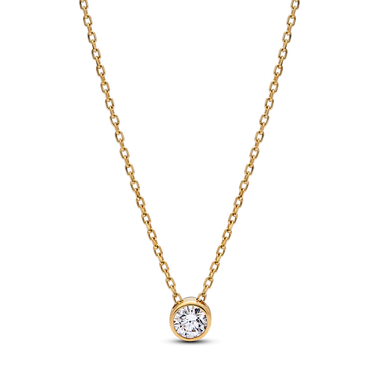 Pandora Era Lab-grown Diamond Bezel Pendant Necklace 0.25 carat tw 14k Gold