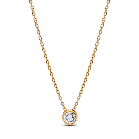 Pandora Era Bezel Lab-grown Diamond Pendant Necklace 0.25 carat tw 14k Gold