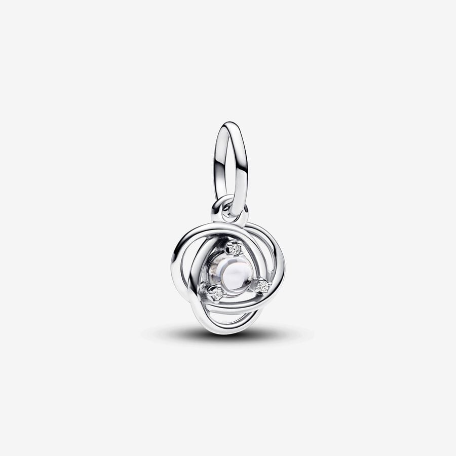 April Clear Eternity Circle Dangle Charm image number 0