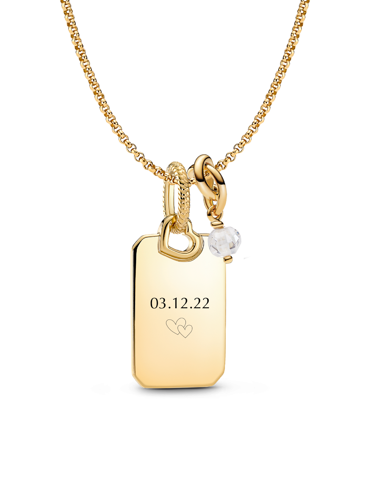 April Eternity Circle Engravable Pendant Necklace