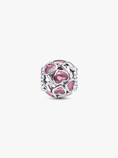 Pink Openwork Hearts Mom Charm
