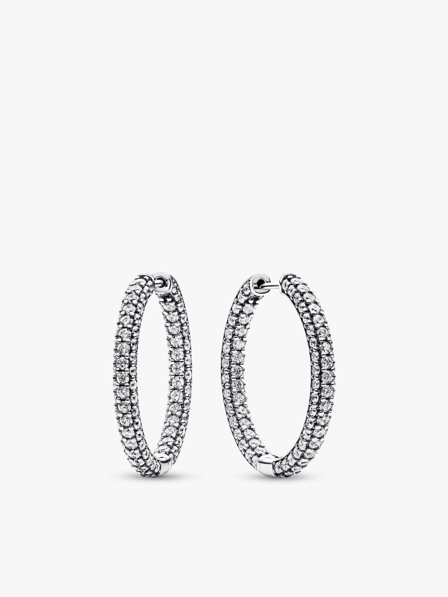 FINAL SALE - Pandora Timeless Pavé Single-row Hoop Earrings