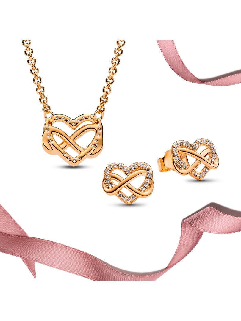 Golden Infinity Heart Jewelry Gift Set
