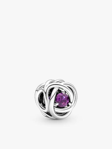 Collier avec charm-pendentif Cercle éternel de février