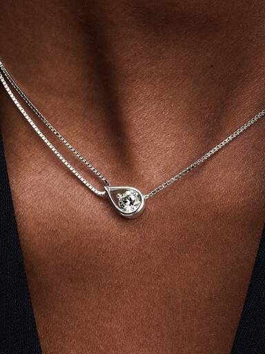 FINAL SALE - Pandora Infinite Lab-Grown Diamond Double Chain Collier Necklace