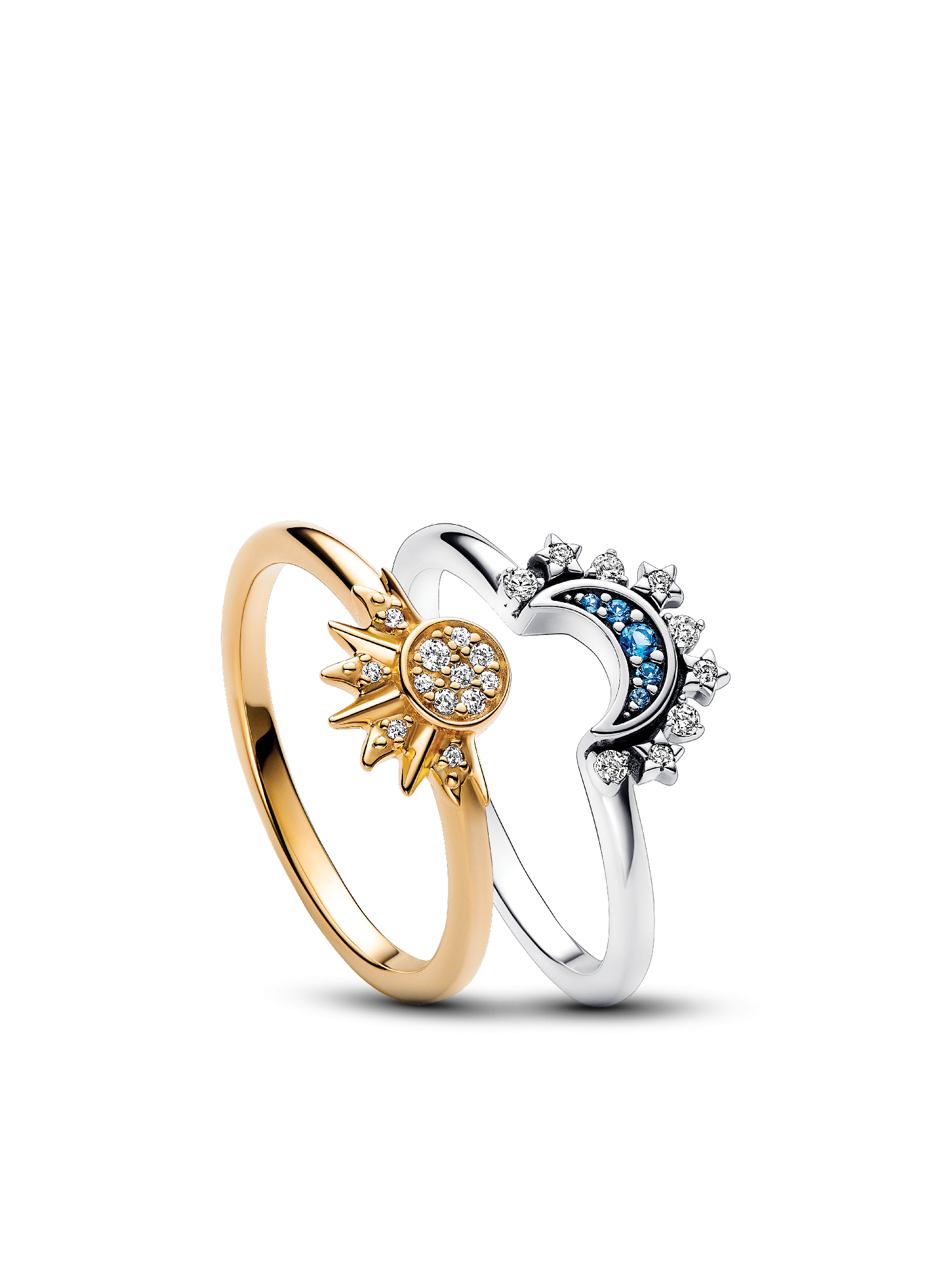Ensemble de bagues soleil et lune célestes