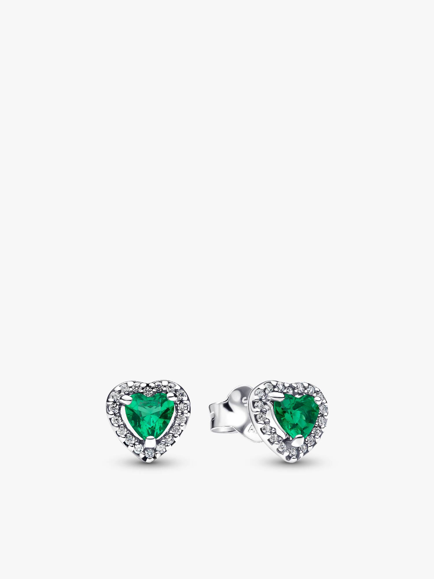 Elevated Green Heart Stud Earrings