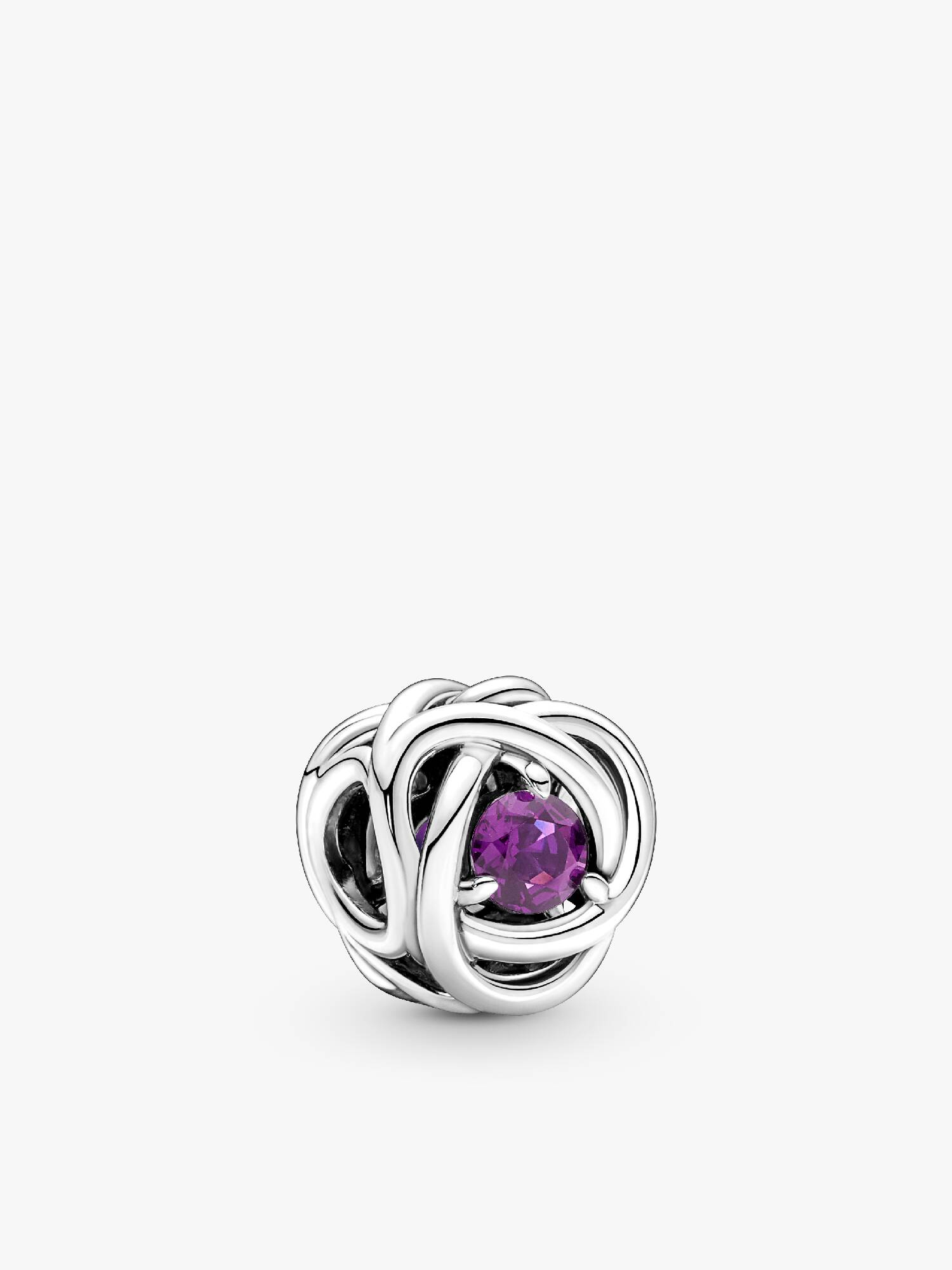 February Purple Eternity Circle Charm