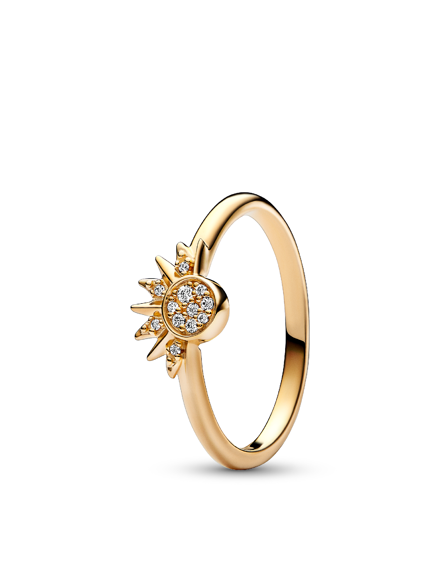 Celestial Sparkling Sun and Moon Ring Set