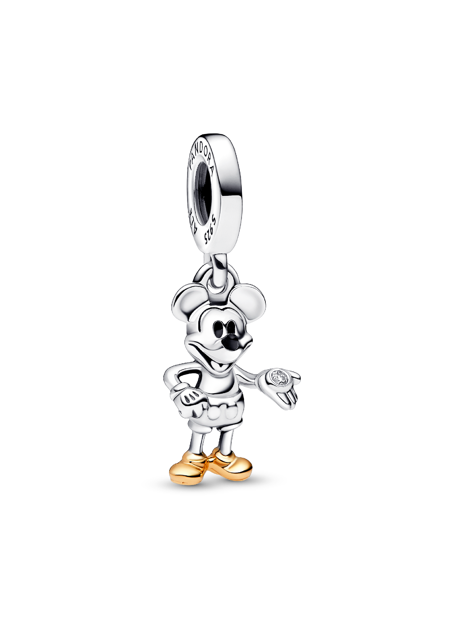 Disney 100th Anniversary Mickey Mouse Lab-grown Diamond Dangle Charm