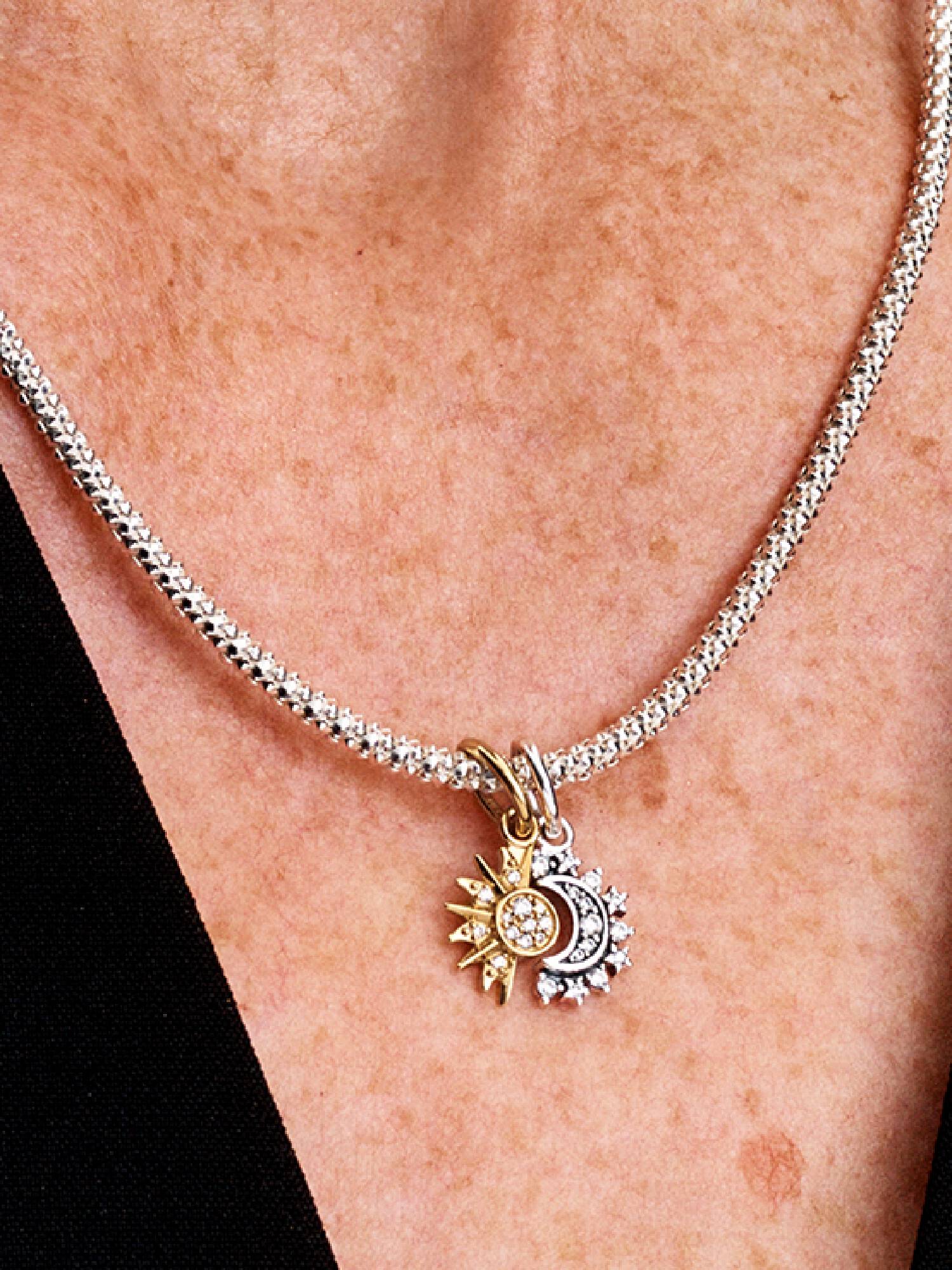 Charm-pendentif séparable Soleil et lune