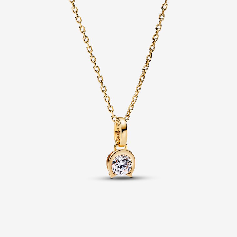 Pandora Talisman cadeau de bijoux en diamant cultivé en laboratoire Collier pendentif en fer à cheval avec 0,25 carat TW en or 14K image number 0