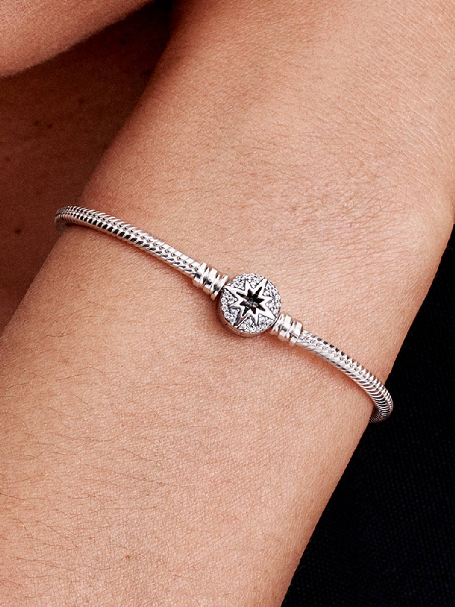 Bracelet à chaîne serpentine et fermoir Étoile du Nord