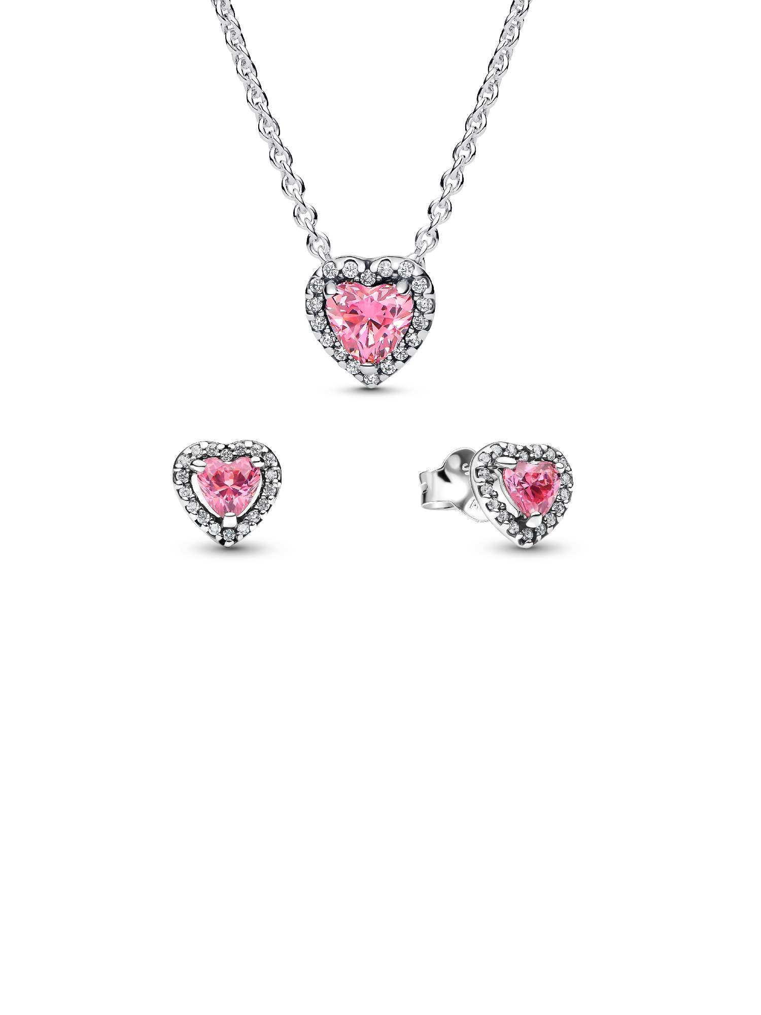 Pink Elevated Heart Jewellery Gift Set