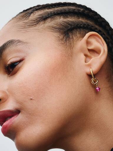 Pandora Moments Small Charm Hoop Earrings