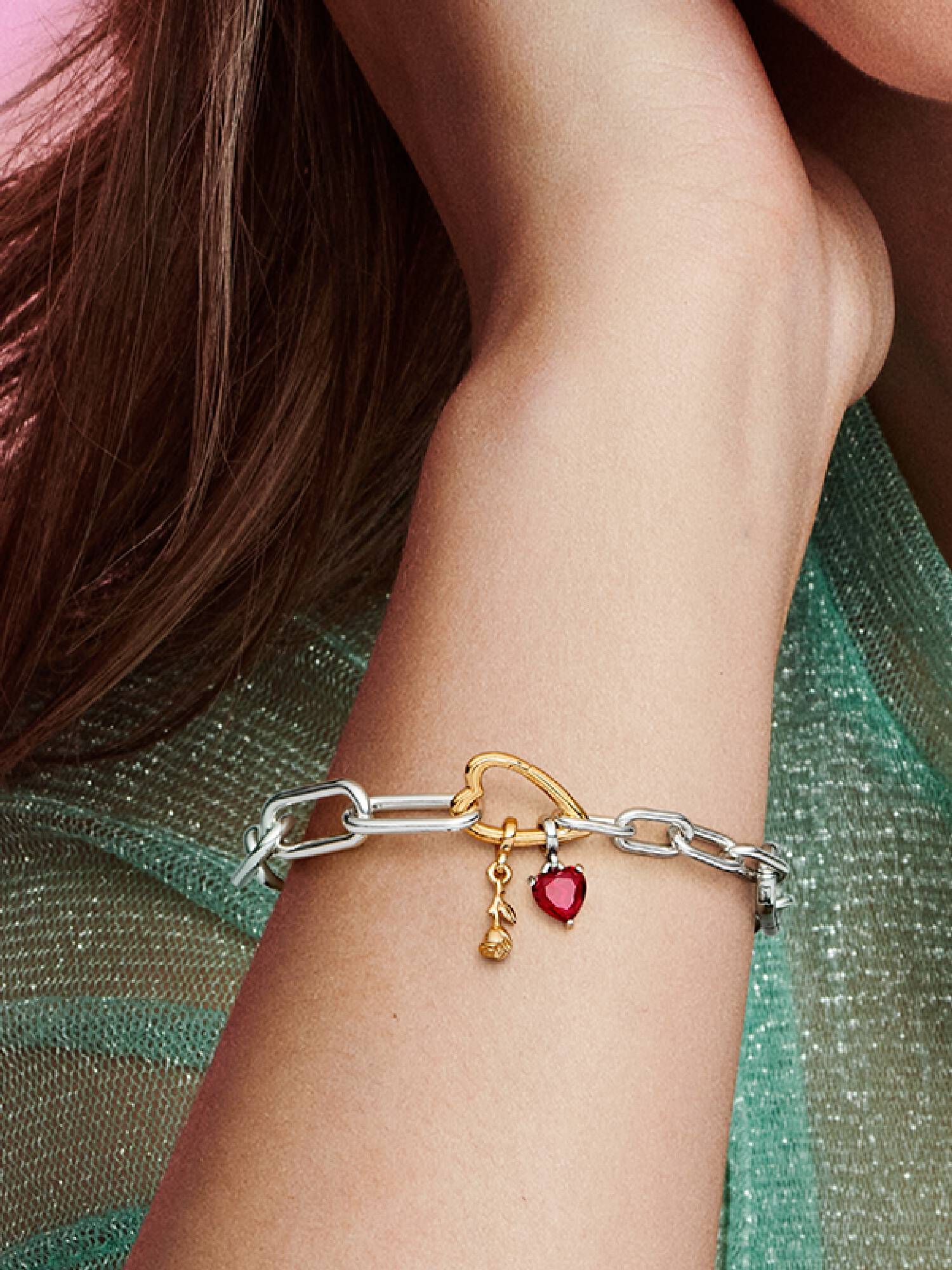 FINAL SALE - Pandora ME Two-tone Heart Openable Link Chain Bracelet