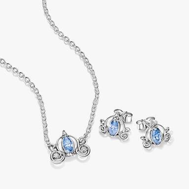 Disney Cinderella's Carriage Necklace & Earrings Set