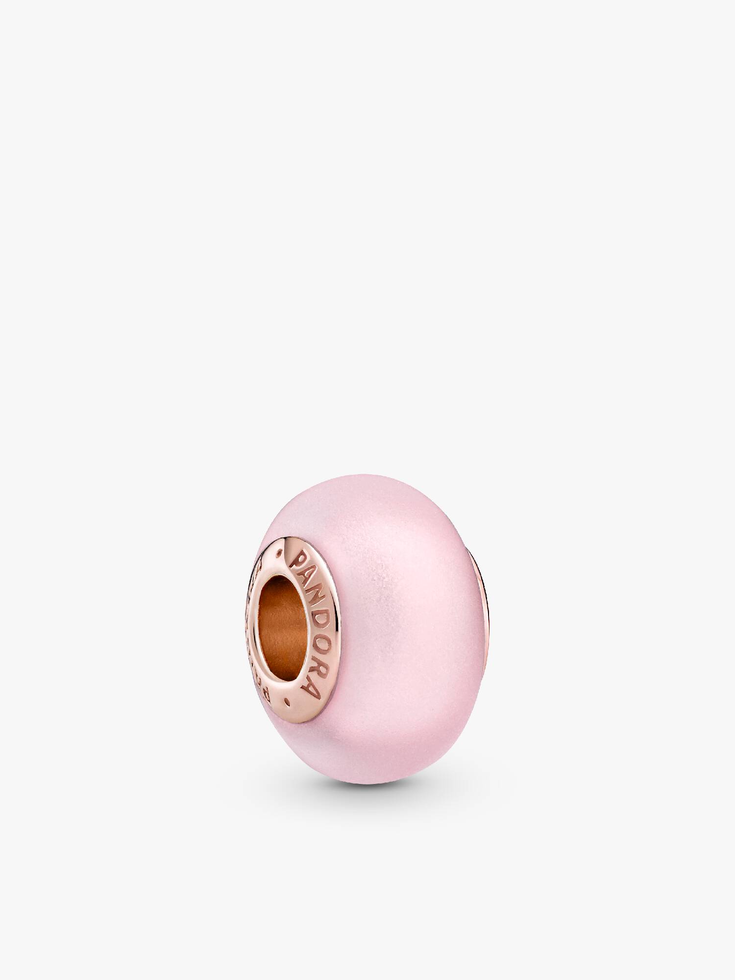 Charm en verre de Murano rose mat