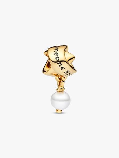 FINAL SALE - Treated Freshwater Cultured Pearl Ribbon Charm