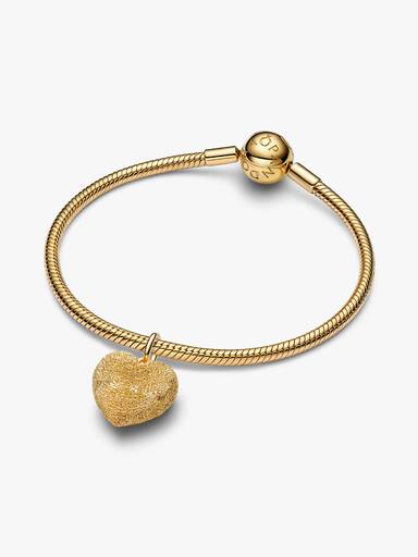 Charm-pendentif Cœur bombé texturé