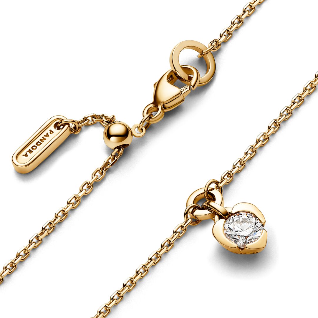 Pandora Talisman Lab-grown Diamond Heart Chain Bracelet 0.25 carat tw  14k Gold