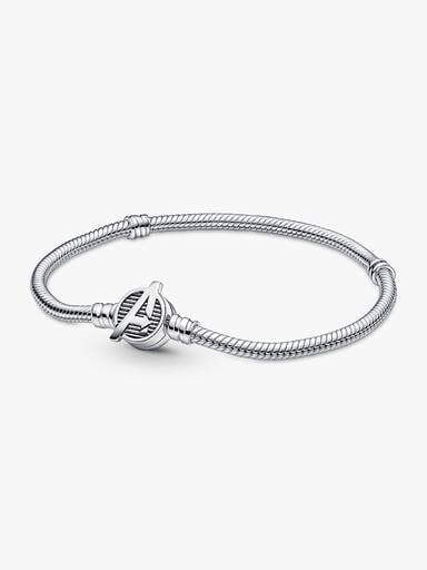 Bracelet à chaîne serpentine à fermoir Logo Marvel The Avengers Pandora Moments