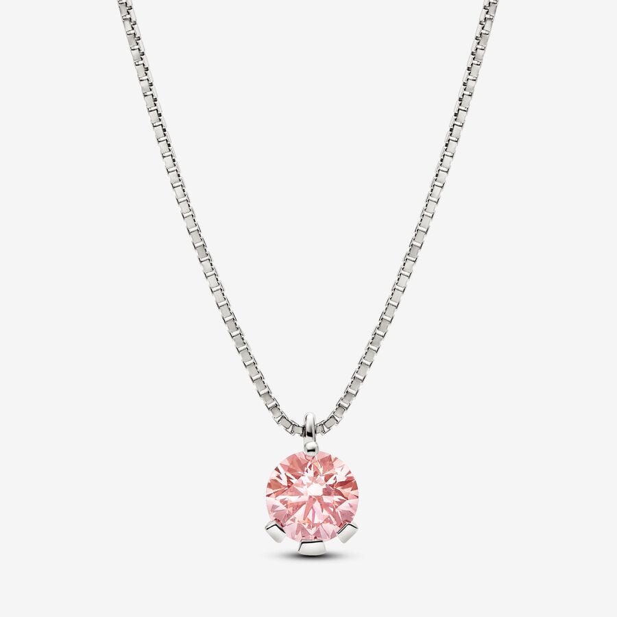Pandora Nova diamant rose cultivé en laboratoire collier à pendentif avec 1,00 carat tw en or blanc 14 K image number 0