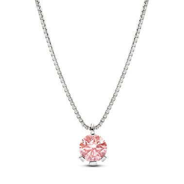 Pandora Nova diamant rose cultivé en laboratoire collier à pendentif avec 1,00 carat tw en or blanc 14 K