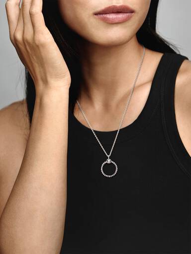 FINAL SALE - Pandora Moments Small Beaded O Pendant
