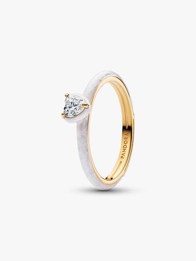 White Chakra Heart Ring