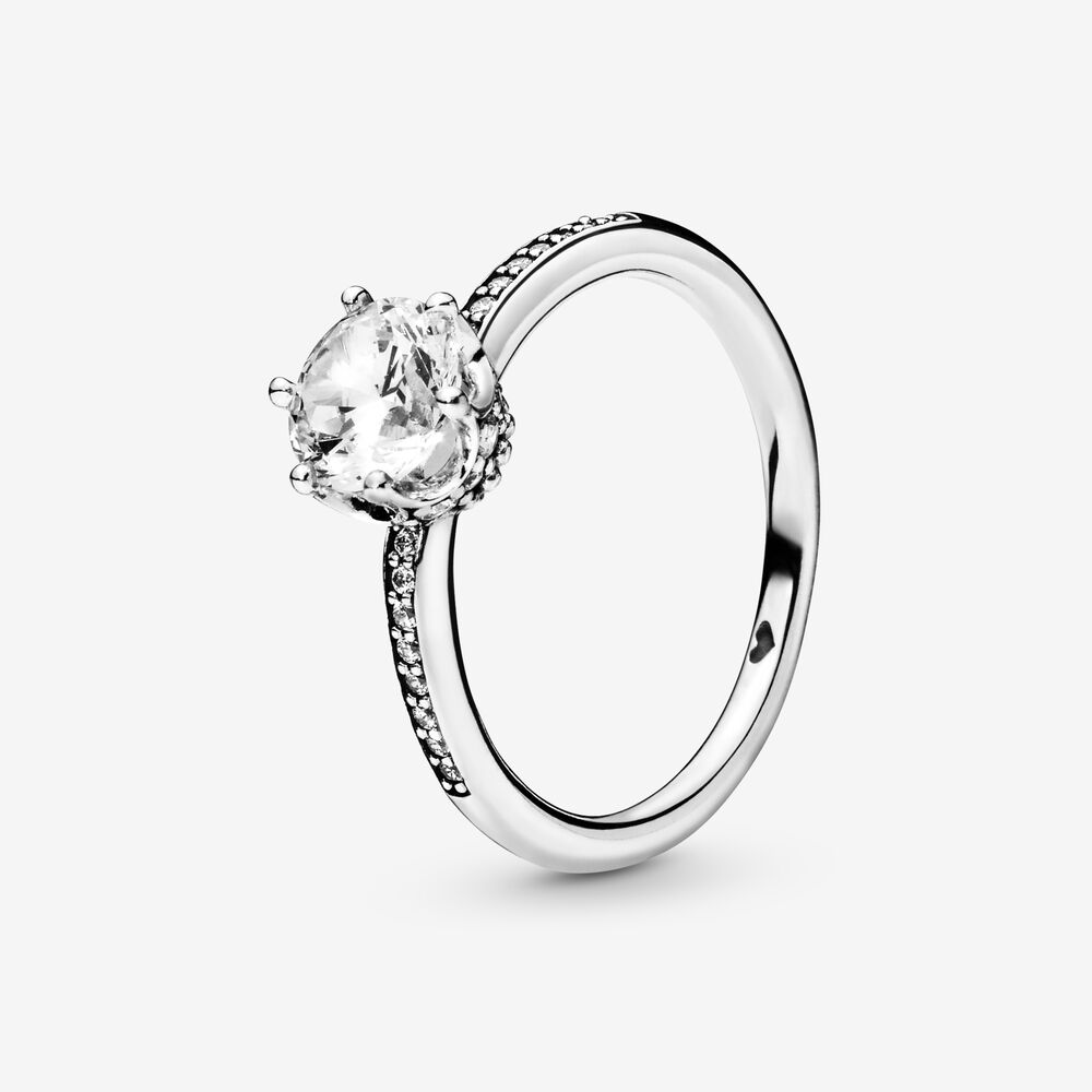 Clear Sparkling Crown Solitaire Ring Sterling silver Pandora Canada