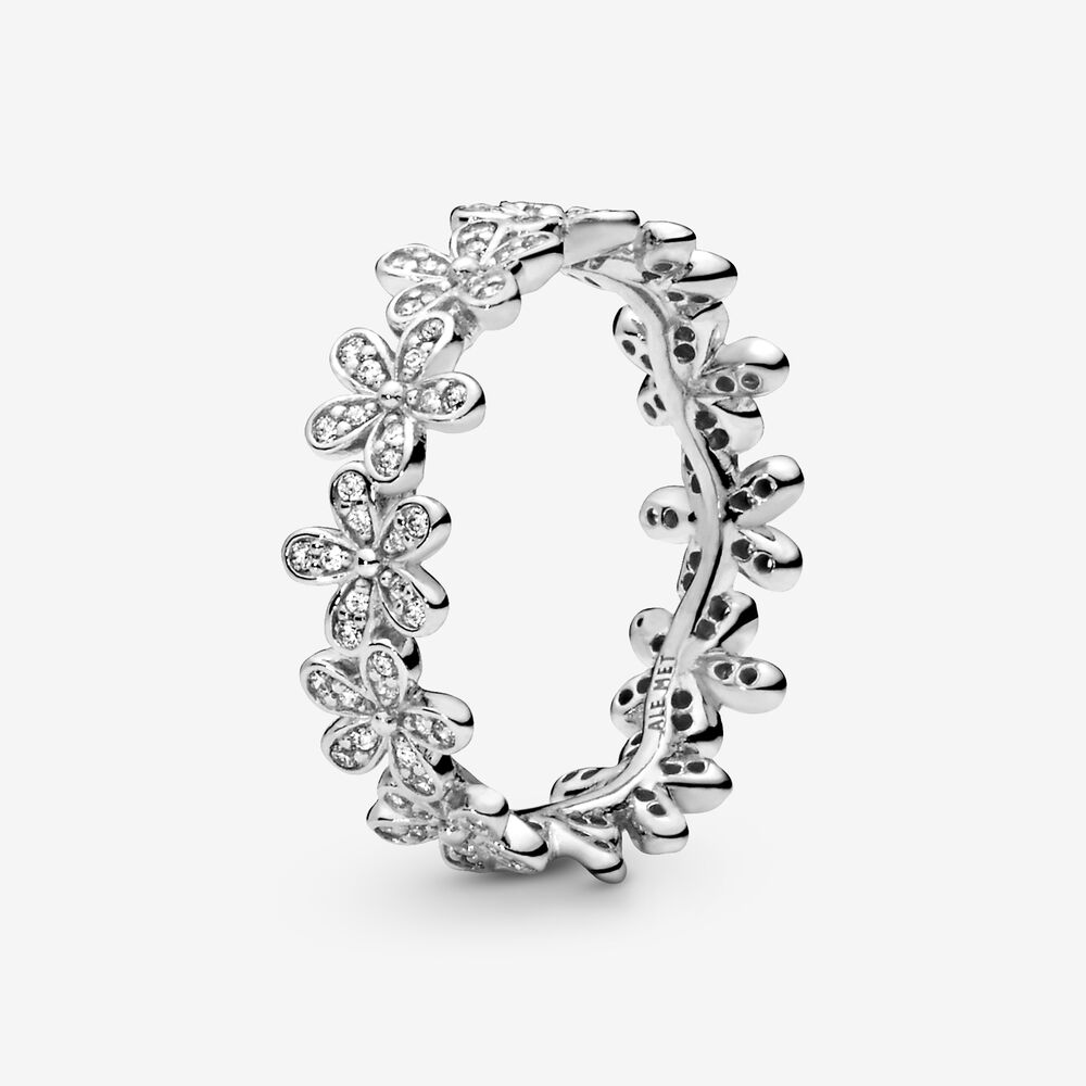 Dazzling Daisy Meadow Stackable Ring with Clear CZ Silver Pandora