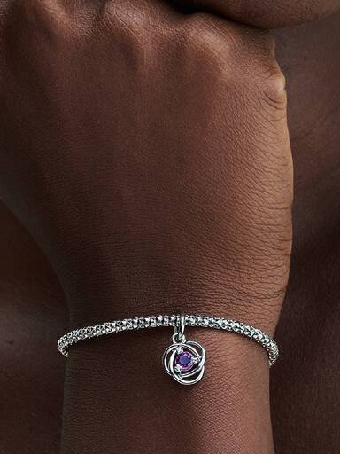 VENTE FINALE - Charm-pendentif Cercle éternel mauve de février