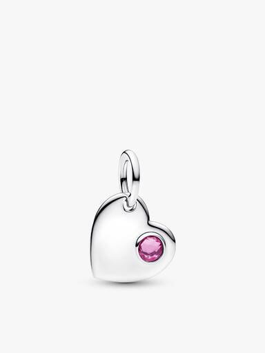 Collier à pendentif Cœur avec pierre de naissance d'octobre