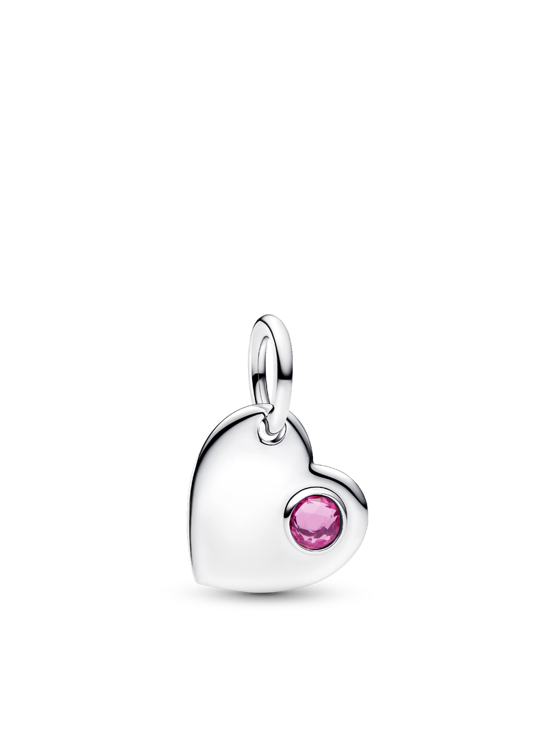 October Birthstone Heart Pendant Necklace
